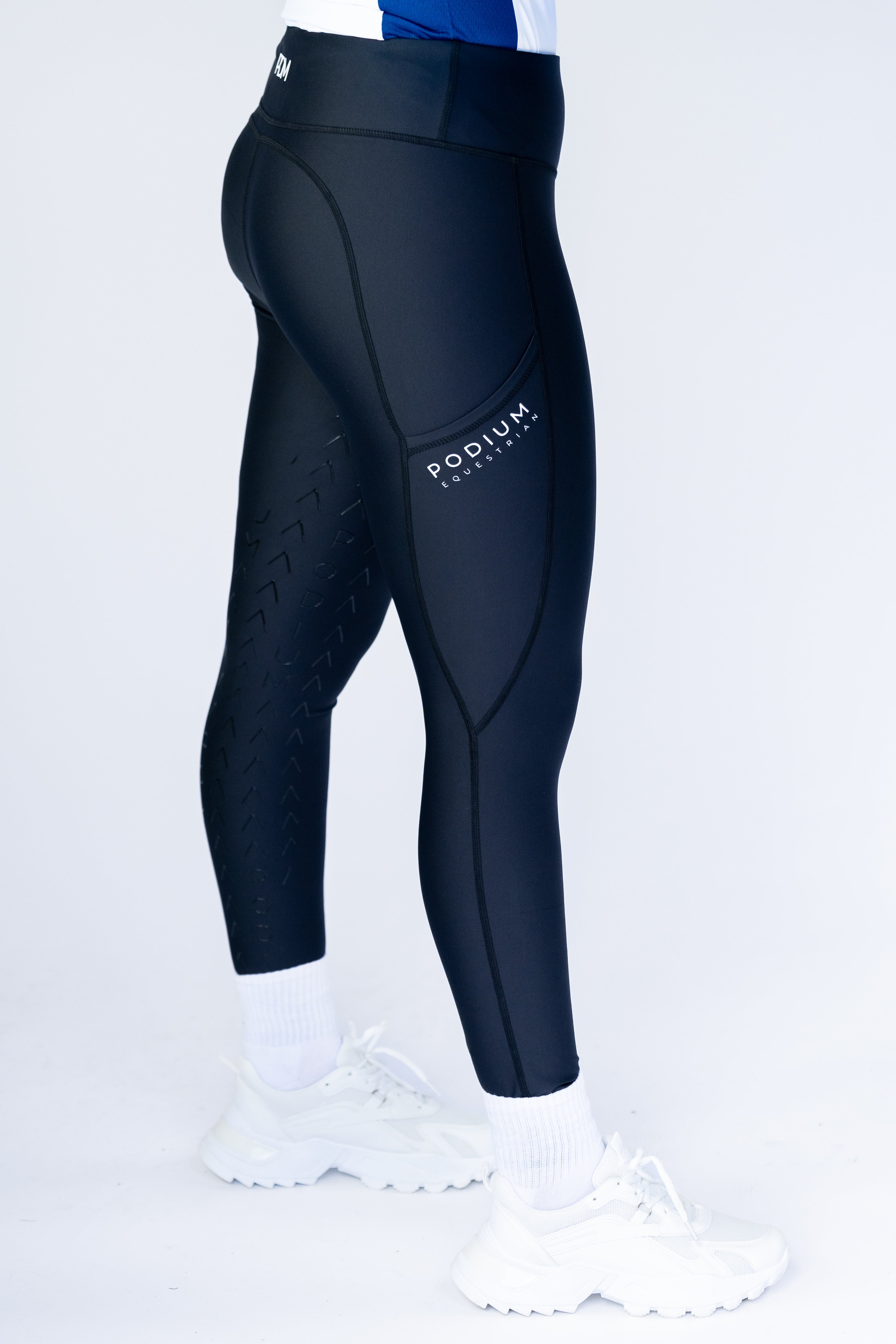 High Performance Horse Riding Tights with Pockets - Black