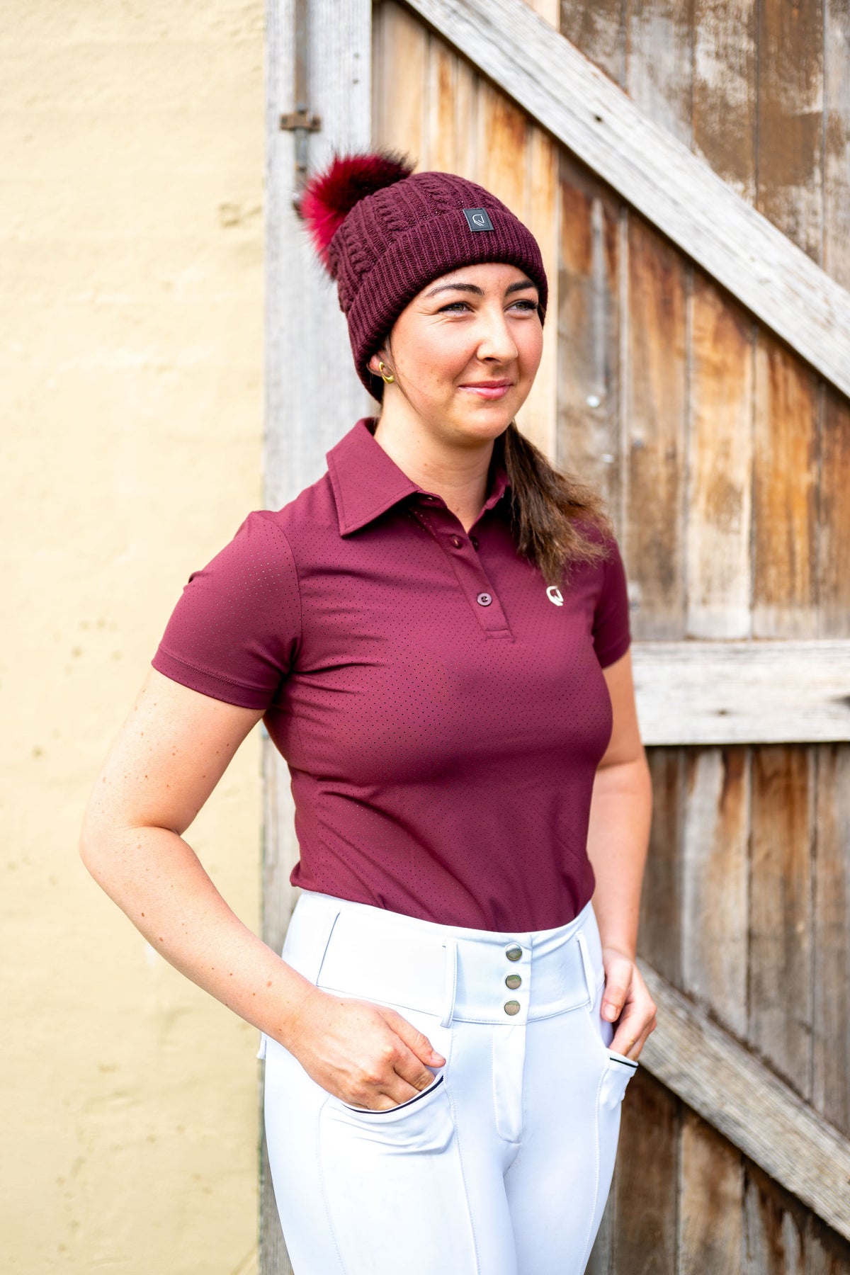 Mila Airflow Polo - Burgundy