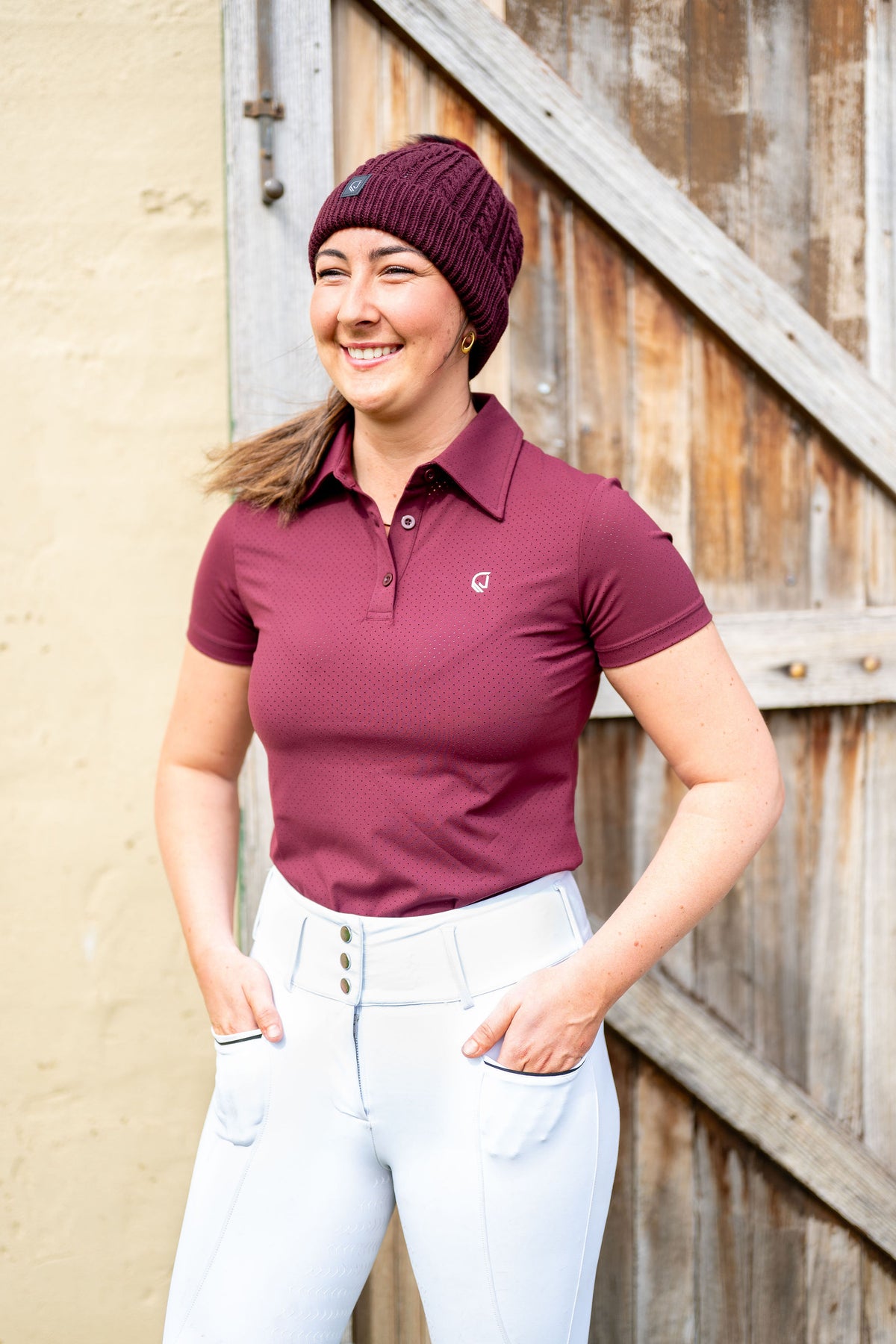 Mila Airflow Polo - Burgundy