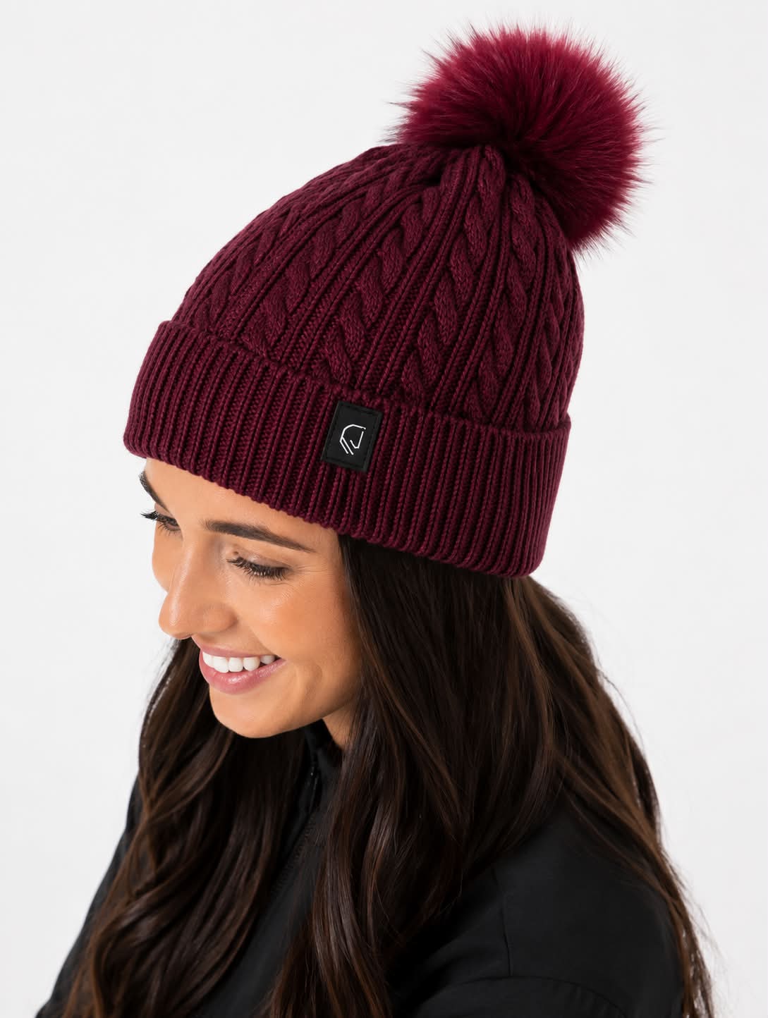 POM POM BEANIE - BURGUNDY
