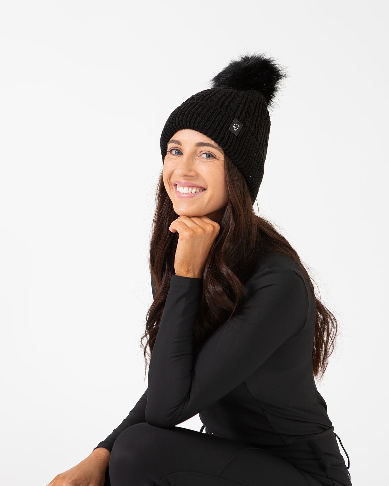 Pom Pom Beanie - Black