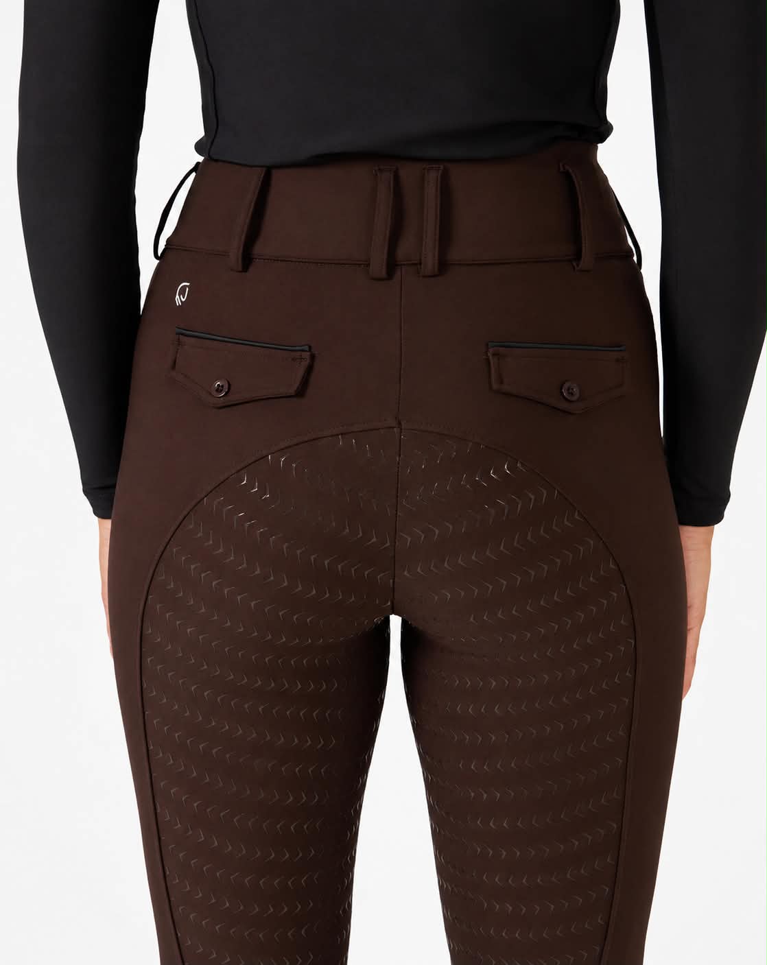 Pro Tech Hybrid Breeches - Chocolate Brown/Black Trim