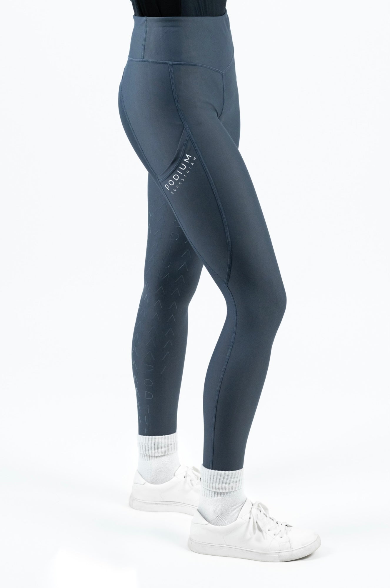 High Performance Riding Tights with Pockets - Steel Grey