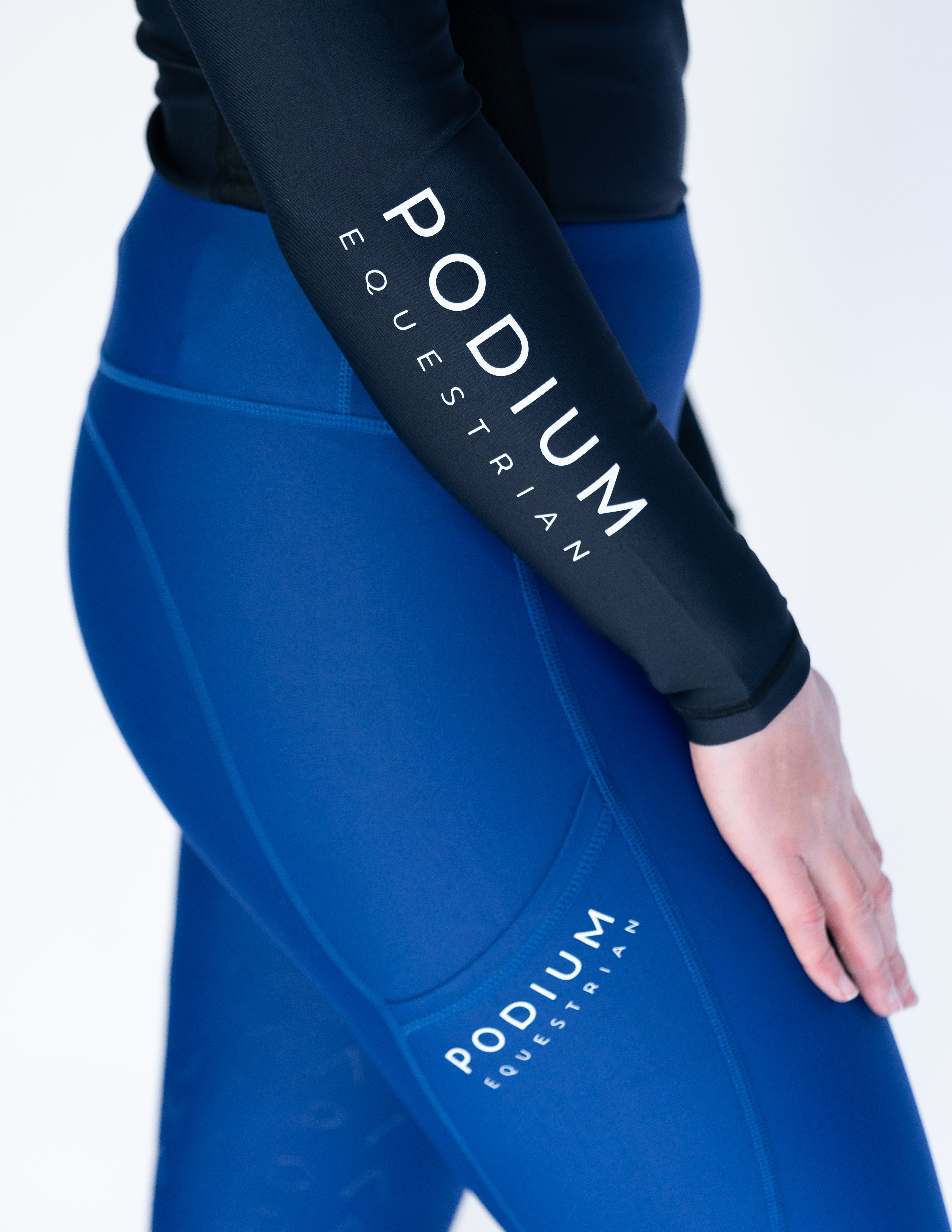 High Performance Horse Riding Tights with Pockets - Blue