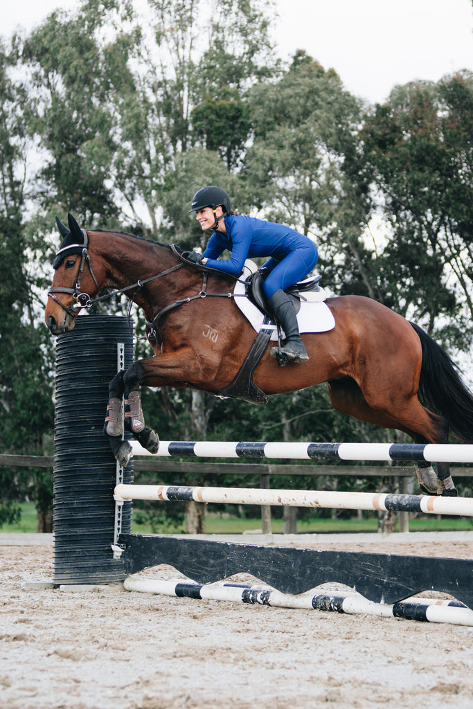 High Performance Horse Riding Tights with Pockets - Blue