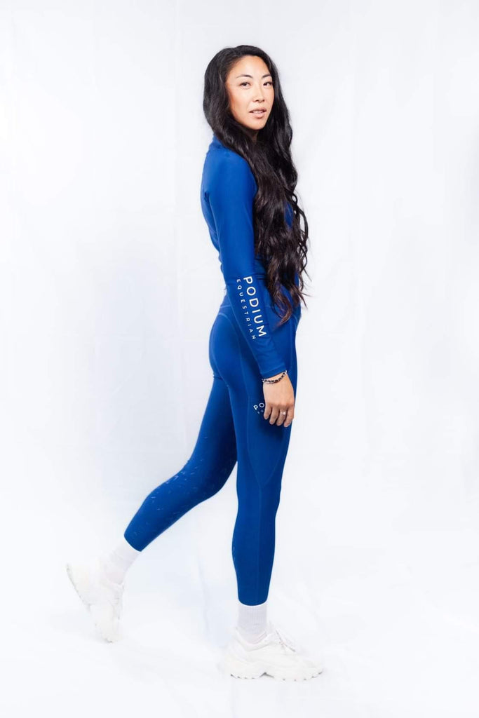 High Performance Horse Riding Tights with Pockets - Blue